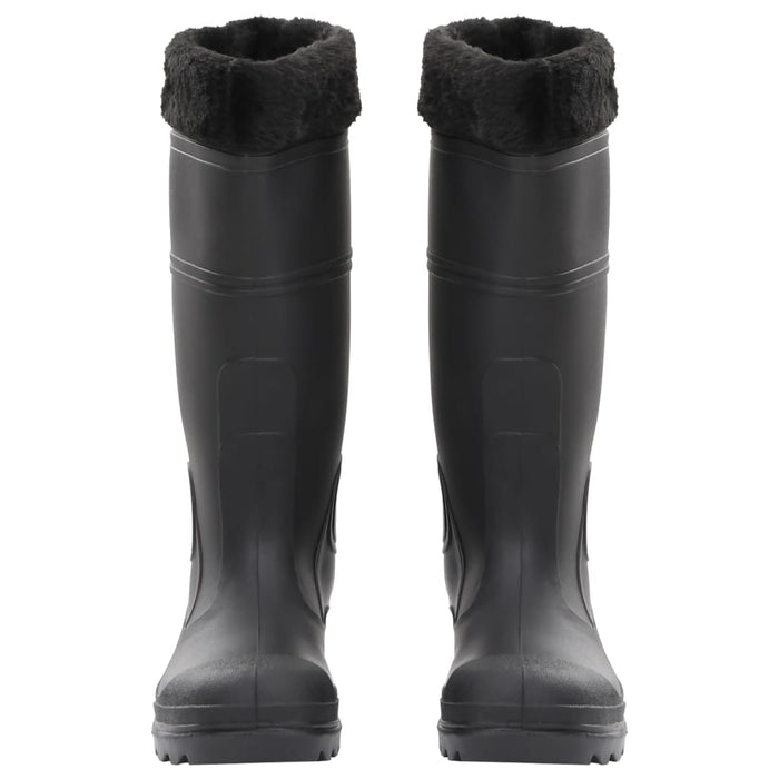 Stivali da Pioggia con Calzini Rimovibili Neri Misura 38 cm PVC 137596