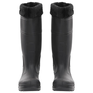Stivali da Pioggia con Calzini Rimovibili Neri Misura 39 cm PVC 137597