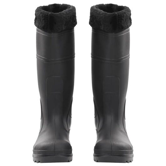 Stivali da Pioggia con Calzini Rimovibili Neri Misura 39 cm PVC 137597