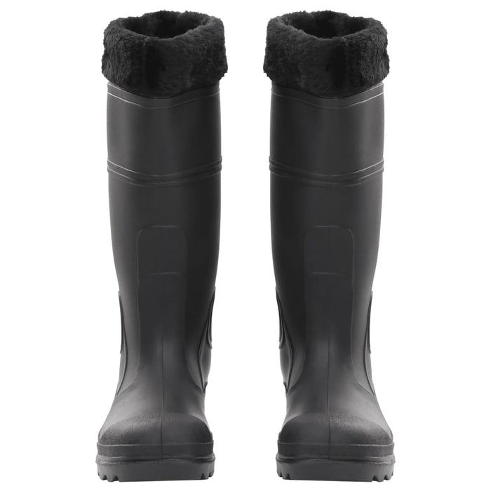 Stivali da Pioggia con Calzini Rimovibili Neri Misura 39 cm PVC 137597