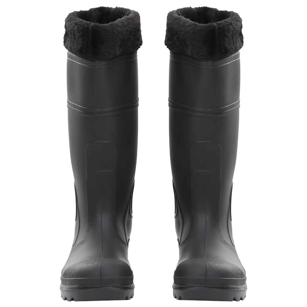 Stivali da Pioggia con Calzini Rimovibili Neri Misura 40 cm PVC 137598