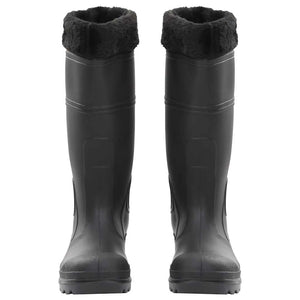 Stivali da Pioggia con Calzini Rimovibili Neri Misura 40 cm PVC 137598