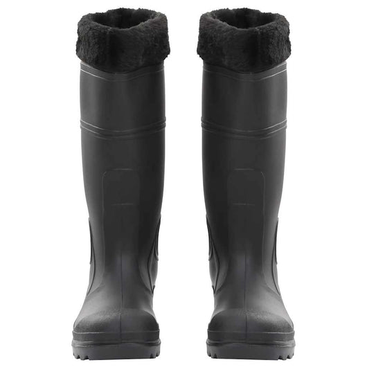 Stivali da Pioggia con Calzini Rimovibili Neri Misura 40 cm PVC 137598