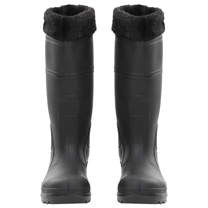 Stivali da Pioggia con Calzini Rimovibili Neri Misura 40 cm PVC 137598
