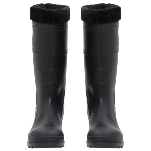 Stivali da Pioggia con Calzini Rimovibili Neri Misura 41 cm PVC 137599