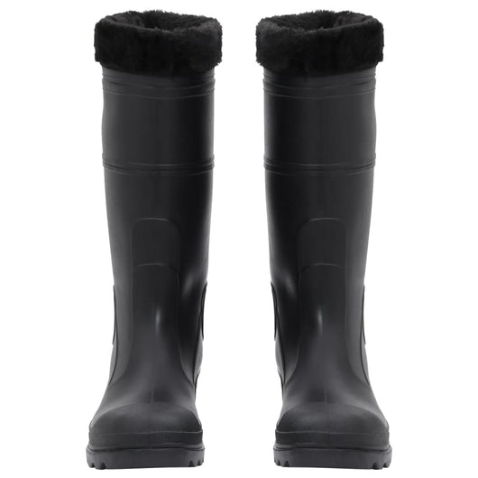 Stivali da Pioggia con Calzini Rimovibili Neri Misura 42 cm PVC 137600