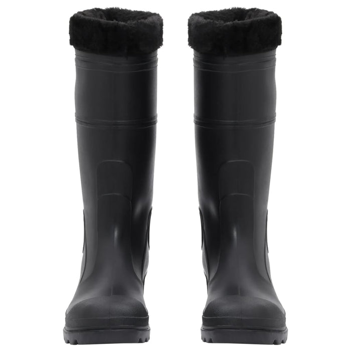 Stivali da Pioggia con Calzini Rimovibili Neri Misura 42 cm PVC 137600