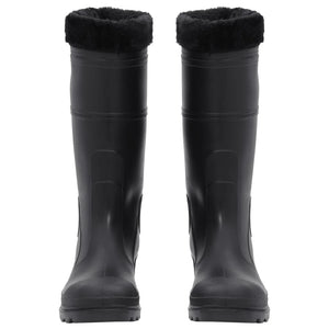 Stivali da Pioggia con Calzini Rimovibili Neri Misura 43 cm PVC 137601