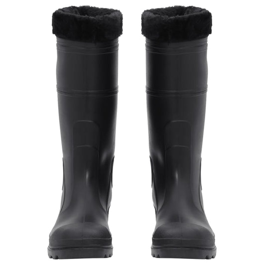 Stivali da Pioggia con Calzini Rimovibili Neri Misura 43 cm PVC 137601