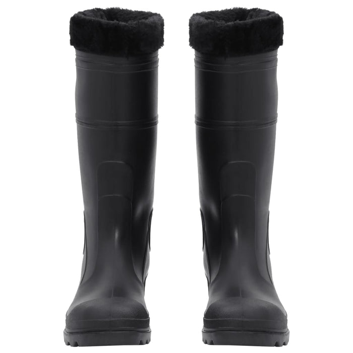 Stivali da Pioggia con Calzini Rimovibili Neri Misura 43 cm PVC 137601