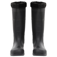 Stivali da Pioggia con Calzini Rimovibili Neri Misura 44 cm PVC 137602