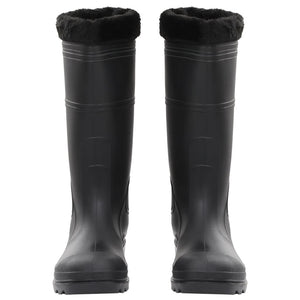 Stivali da Pioggia con Calzini Rimovibili Neri Misura 44 cm PVC 137602