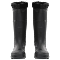 Stivali da Pioggia con Calzini Rimovibili Neri Misura 45 cm PVC 137603