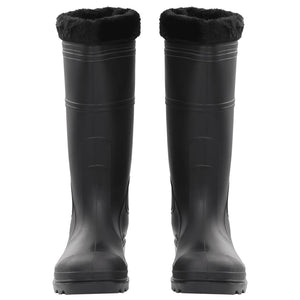 Stivali da Pioggia con Calzini Rimovibili Neri Misura 45 cm PVC 137603