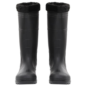 Stivali da Pioggia con Calzini Rimovibili Neri Misura 46 cm PVC