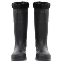 Stivali da Pioggia con Calzini Rimovibili Neri Misura 46 cm PVC 137604