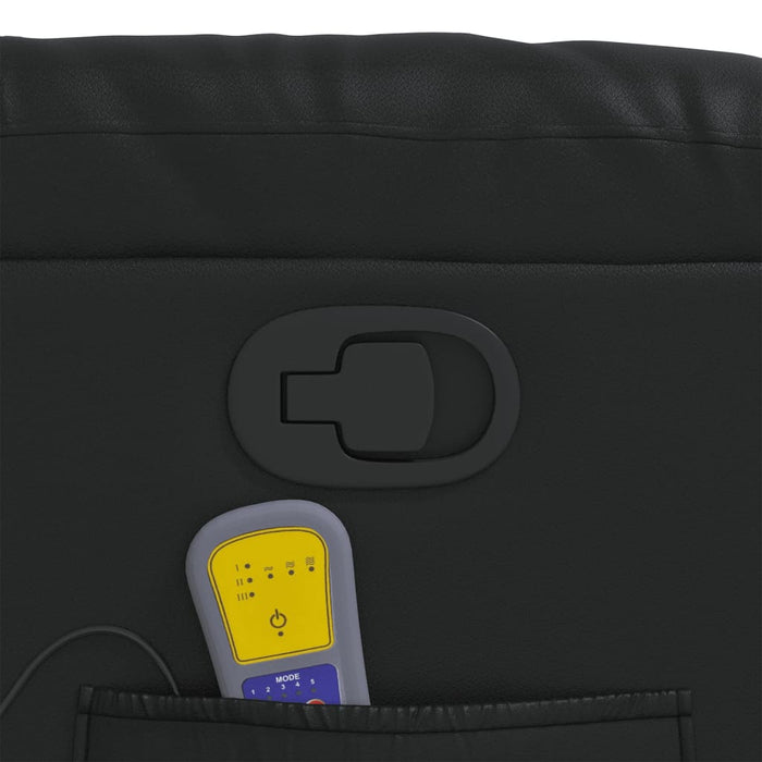 Poltrona Massaggiante Reclinabile Nera in Similpelle 374123