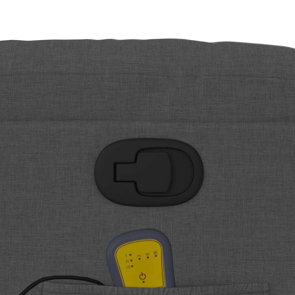 Poltrona Massaggiante Reclinabile Grigio Scuro in Tessuto 374131