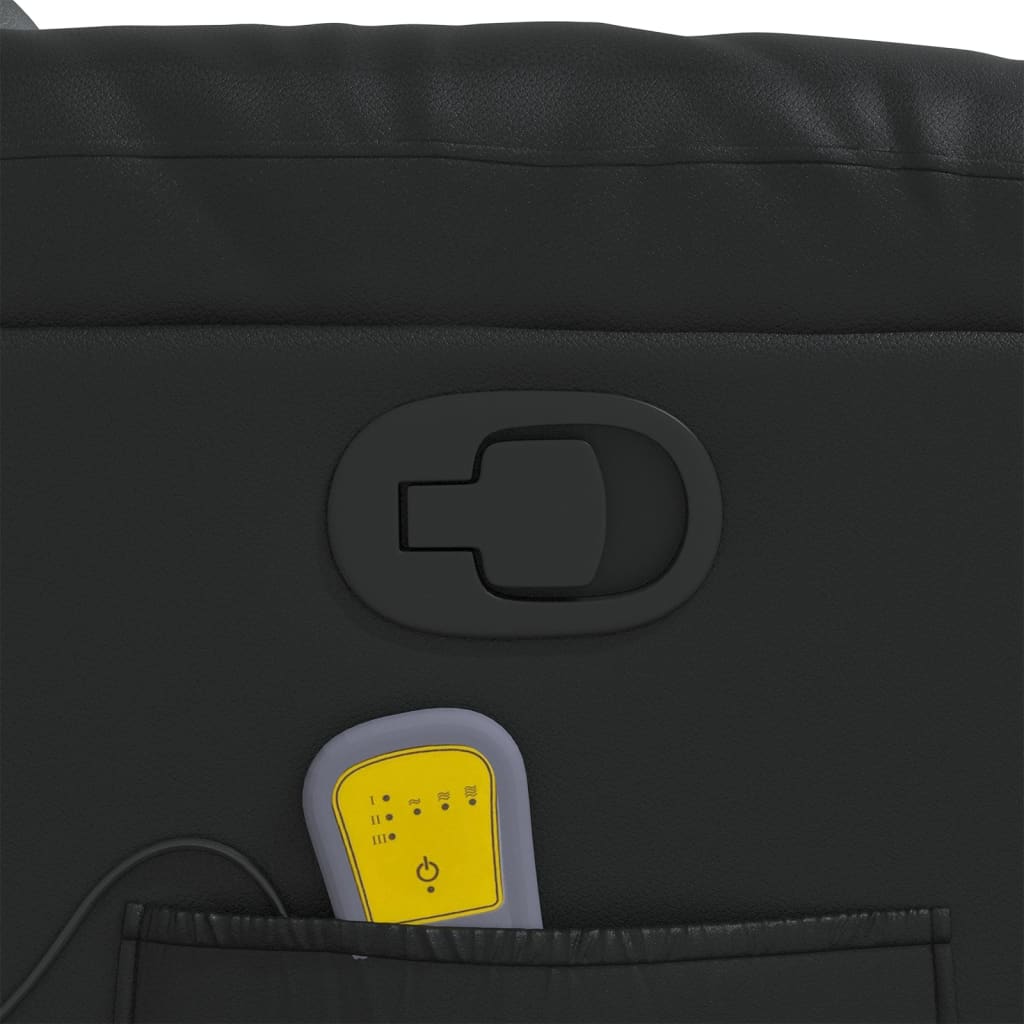 Poltrona Massaggiante Reclinabile Nera in Similpelle 374140