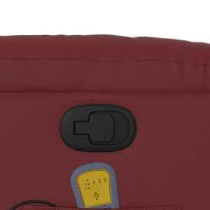 Poltrona Massaggiante Reclinabile Rosso vino in Similpelle 374144