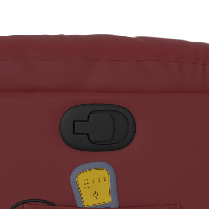 Poltrona Massaggiante Reclinabile Rosso vino in Similpelle 374144