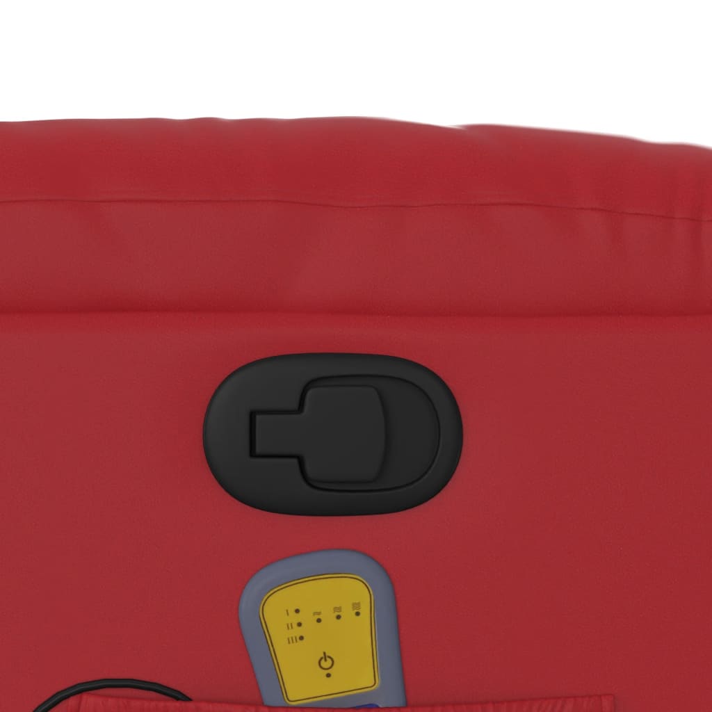Poltrona Massaggiante Reclinabile Rossa in Similpelle 374145