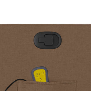 Poltrona Massaggiante Reclinabile Marrone in Tessuto 374178