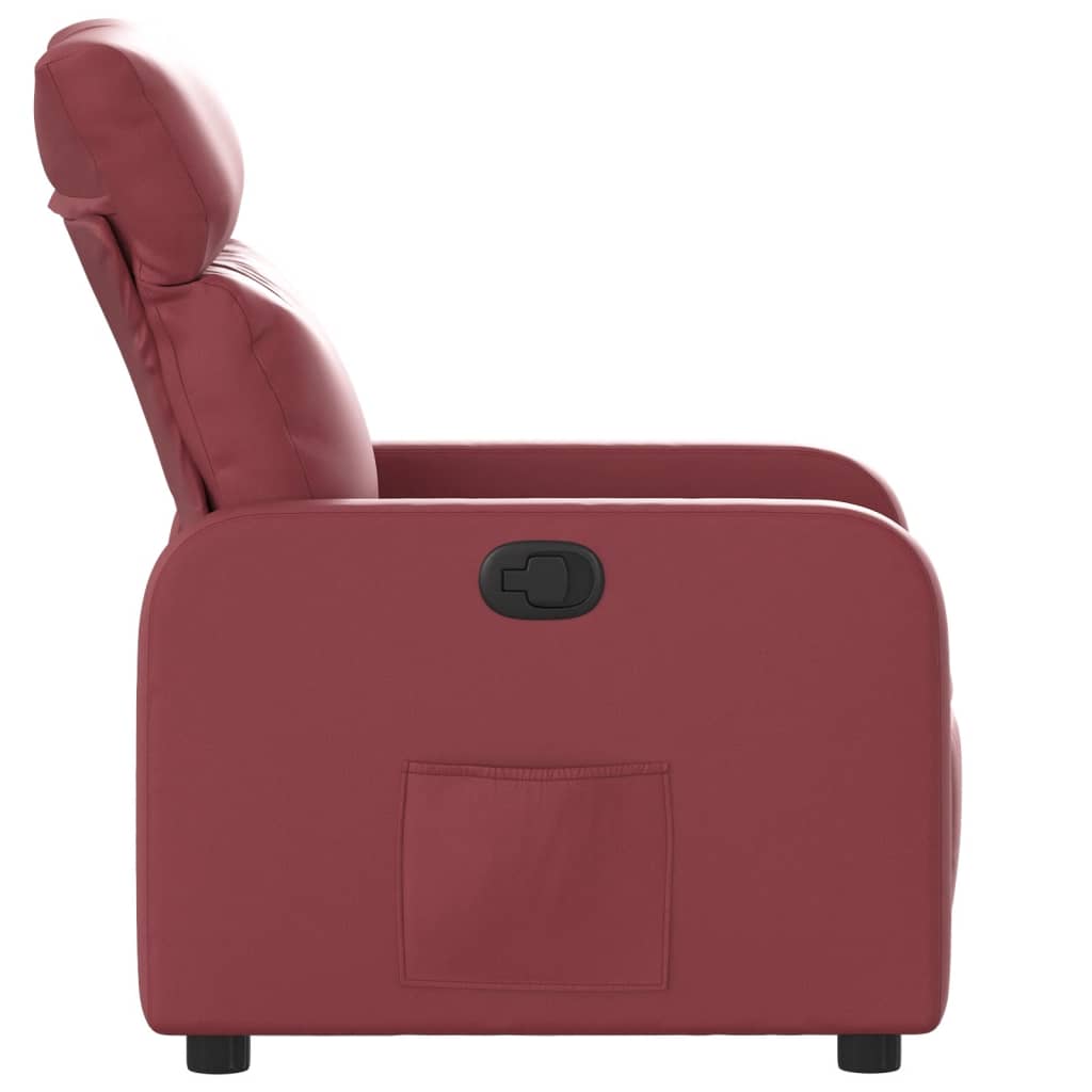 Poltrona Reclinabile Rosso Vino in Similpelle 374187