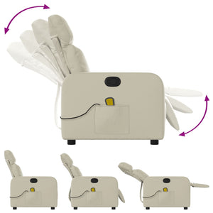 Poltrona da Massaggiante Reclinabile Crema Similpelle 374191