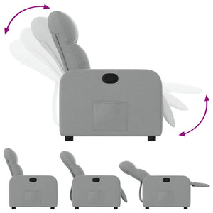 Poltrona Reclinabile in Tessuto Grigio Chiaro 374197