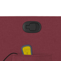 Poltrona Massaggiante Reclinabile Rosso Vino in Tessuto 374209