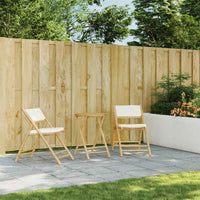 Sedie da Bistrot Pieghevoli 2 pz Cuscini Bianco Crema in Bambù