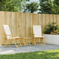 Sedie da Giardino Pieghevoli Reclinabili 2 pz con Cuscini Bambù 365875