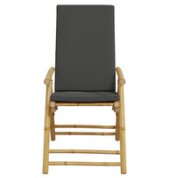 Sedie da Bistrot Pieghevoli 2pz con Cuscini Grigio Scuro Bambù 365876
