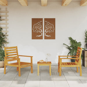Poltrone da Giardino 2 pz 66,5x65x81 cm Legno Massello Acacia 366374
