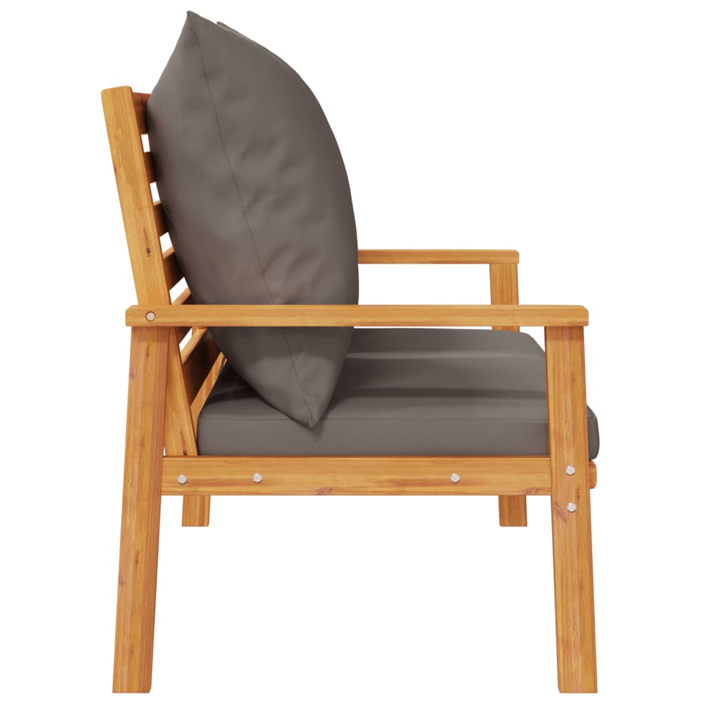 Panca Divano da Giardino 120 cm Cuscini Legno Massello Acacia 366379