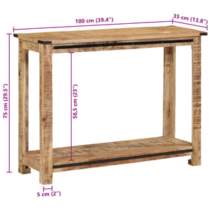 vidaXL Tavolo Consolle 100x35x75 cm in Legno Massello di Mango