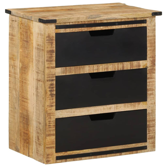 Credenza cassettiera armadio mobile contenitore organizer per cucina soggiorno salotto con 3 cassetti 55 x 35 x 60 cm legno massello di mango marrone 02_0029737