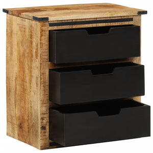 Credenza cassettiera armadio mobile contenitore organizer per cucina soggiorno salotto con 3 cassetti 55 x 35 x 60 cm legno massello di mango marrone 02_0029737