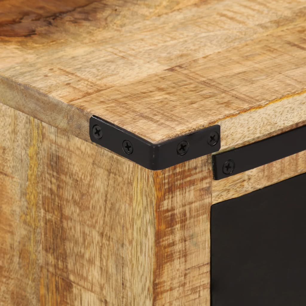 Credenza cassettiera armadio mobile contenitore organizer per cucina soggiorno salotto con 3 cassetti 55 x 35 x 60 cm legno massello di mango marrone 02_0029737