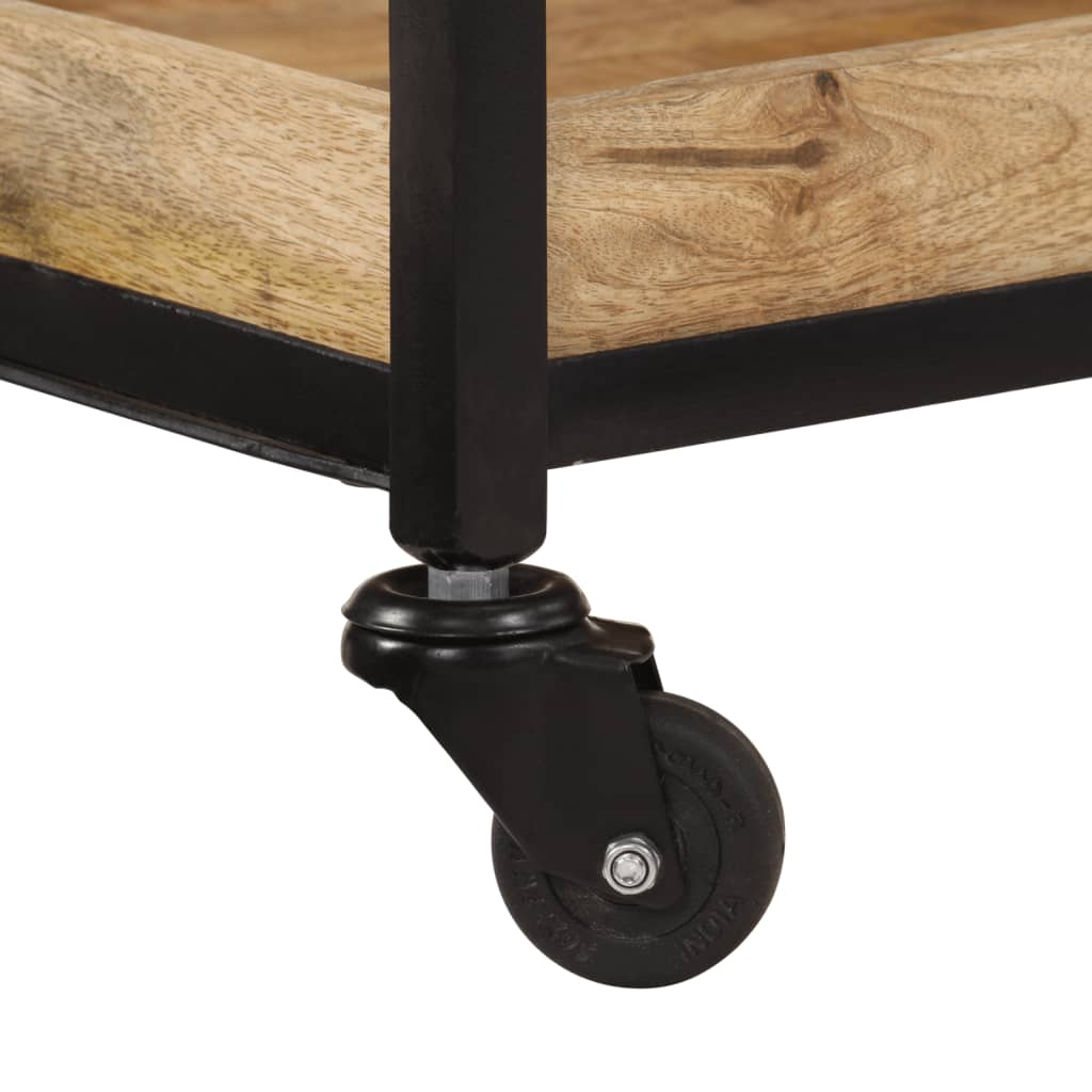 vidaXL Carrello da Cucina 60x40x80 cm Legno Massello di Mango Grezzo