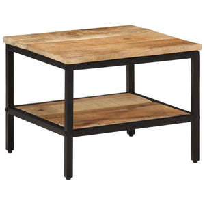 Tavolino da Salotto 45x45x35 cm Legno Massello di Mango Grezzo