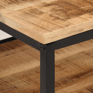 Tavolino da Salotto 45x45x35 cm Legno Massello di Mango Grezzo