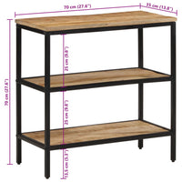 Tavolo Consolle 70x35x70 cm in Legno Massello di Mango Grezzo 374072