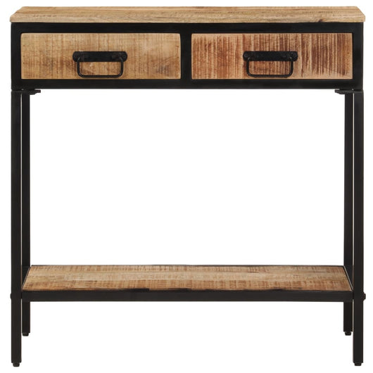 vidaXL Tavolo Consolle 70x35x70 cm in Legno Massello di Mango Grezzo