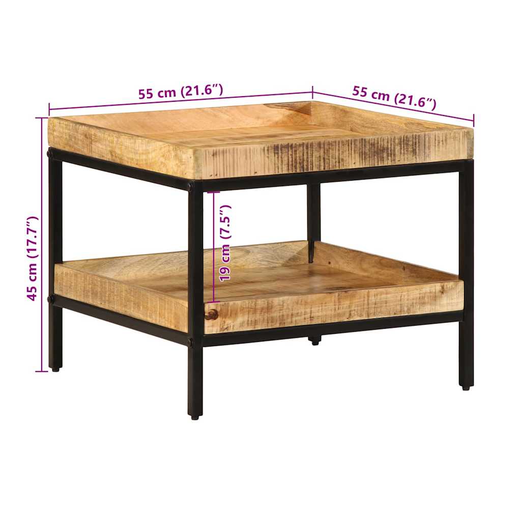 Tavolo laterale Marrone 55 x 55 x 45 cm legno massello di mango 374091