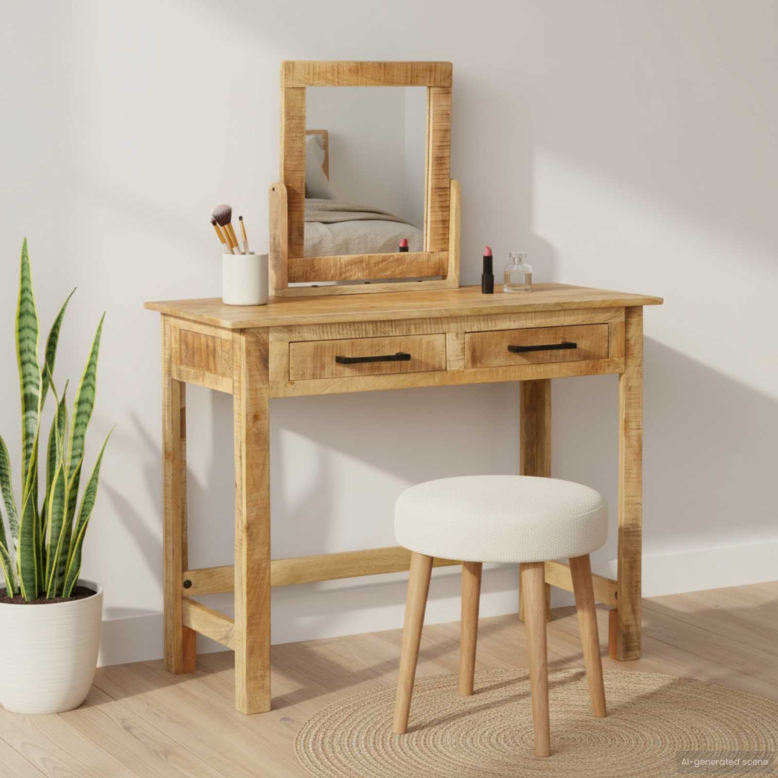 Tavolo da Trucco con cassetto Marrone 100 x 40 x 120 cm 374096