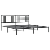 Giroletto con Testiera-Struttura Letto con testiera in Metallo Nero 193x203 cm 238046