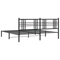 Giroletto con Testiera-Struttura Letto con testiera in Metallo Nero 193x203 cm 238046
