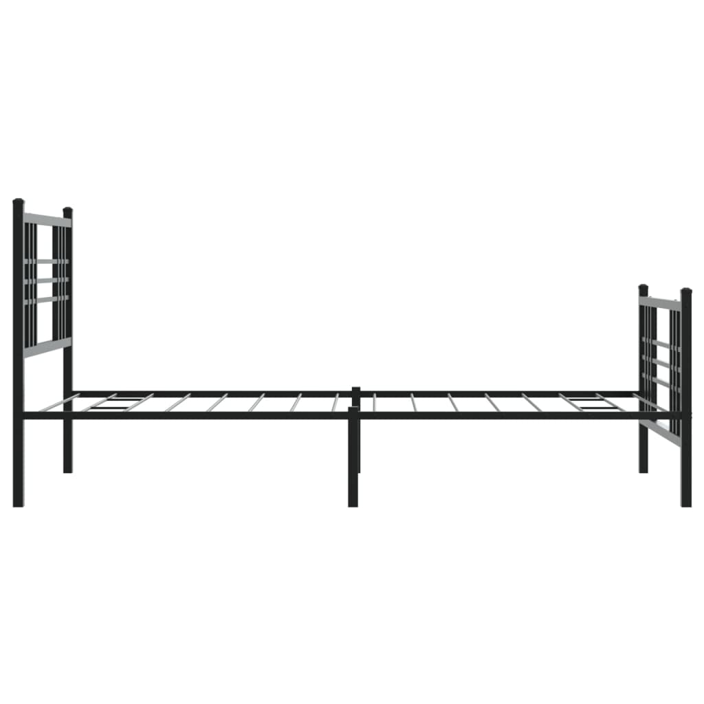 Giroletto con Testiera e Pediera Metallo Nero 107x203 cm 376338